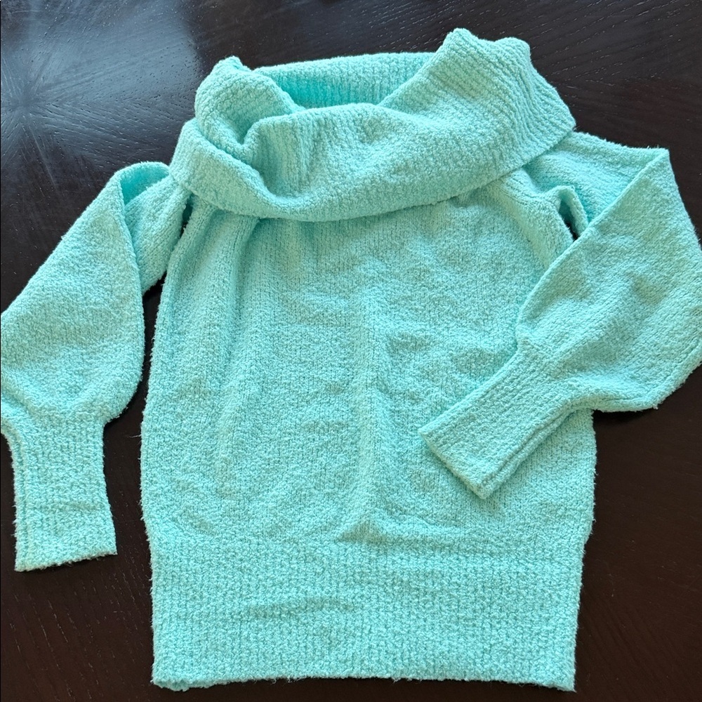 Lilly Pulitzer Cozy Aqua Women's off the shoulder Sweater